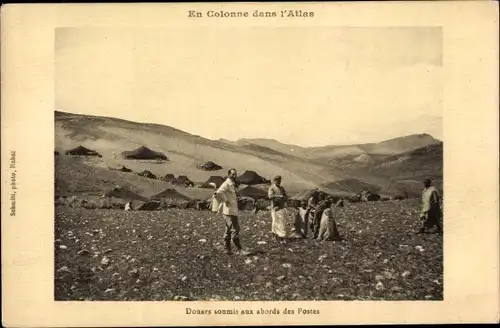 Ak Marokko, En Colonne dans l'Atlas
