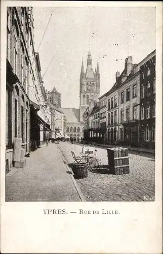 Ak Ypres Ypern Westflandern, Rue de Lille