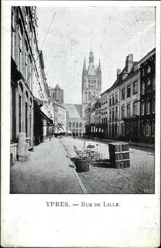 Ak Ypres Ypern Westflandern, Rue de Lille