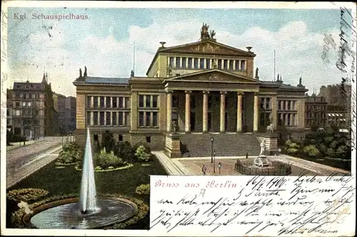 Ak Berlin Mitte, Kgl. Schauspielhaus, Gendarmenmarkt