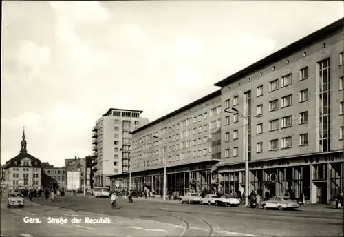 Ak Gera in Thüringen, Straße der Republik