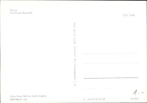 Ak Gera in Thüringen, Straße der Republik, Straßenbahn, O-Bus