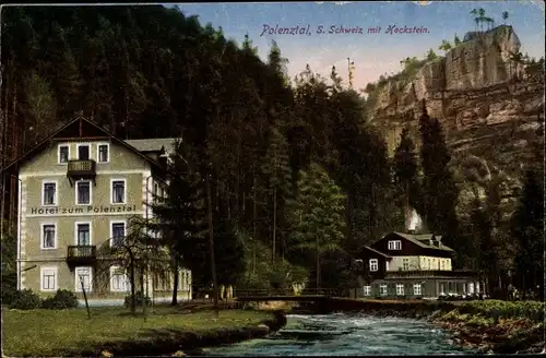 Ak Waltersdorf Bad Schandau, Hockstein, Hotel Polenztal