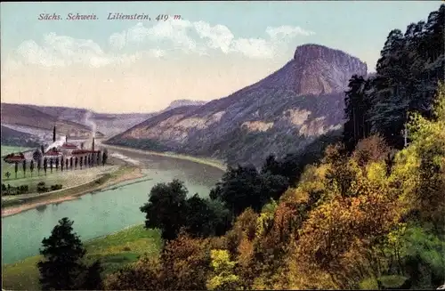 Ak Bad Schandau an der Elbe, Lilienstein
