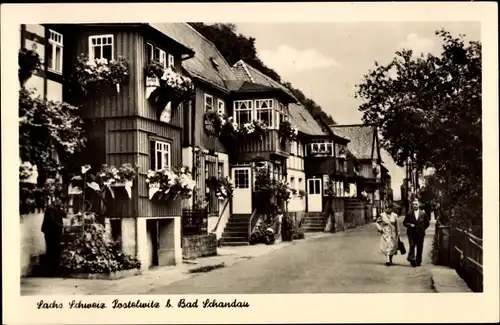 Ak Postelwitz Bad Schandau Sächsische Schweiz, Straßenansicht