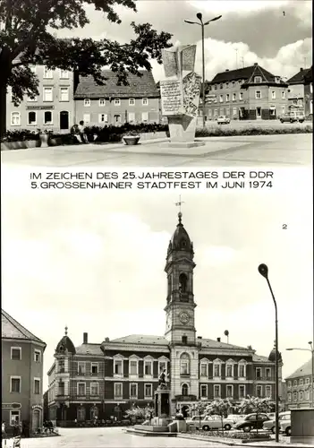 Ak Großenhain Sachsen, 5. Großenhainer Stadtfest 1974, 25. Jahrestag der DDR, Leninplatz, Rathaus