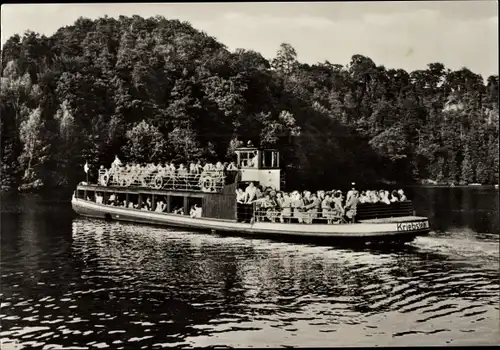 Ak Talsperre Kriebstein, Partie mit dem Boot Kriebstein