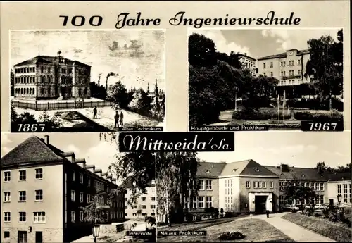 Ak Mittweida in Sachsen, 100 Jahre Ingenieurschule 1867-1967, Technikum, Internate, Neues Praktikum