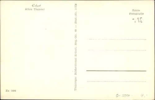Ak Erfurt in Thüringen, Altes Theater