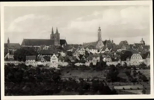 Ak Rothenburg ob der Tauber Mittelfranken, Blick auf die Stadt mit Jakobskirche und Rathausturm