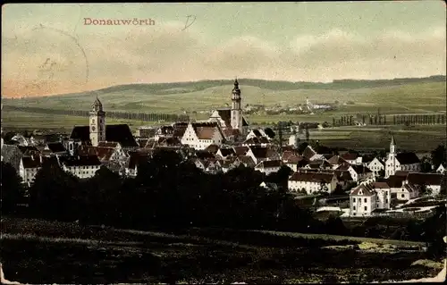 Ak Donauwörth in Schwaben Bayern, Totalansicht