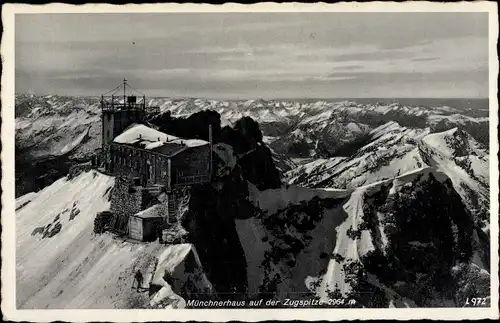 Ak Garmisch Partenkirchen in Oberbayern, Münchnerhaus auf der Zugspitze