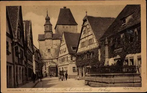 Ak Rothenburg ob der Tauber Mittelfranken, Rödergasse