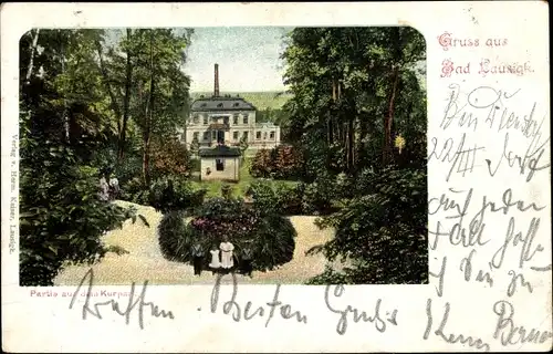 Ak Bad Lausigk Bad Lausick in Sachsen, Partie aus dem Kurpark