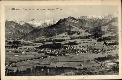 Ak Sonthofen im Oberallgäu Schwaben, Gesamtansicht