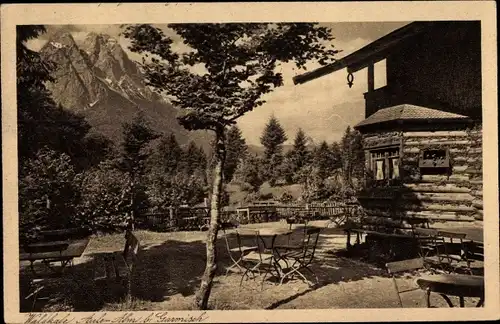 Ak Garmisch Partenkirchen in Oberbayern, Waldcafé Aule Alm