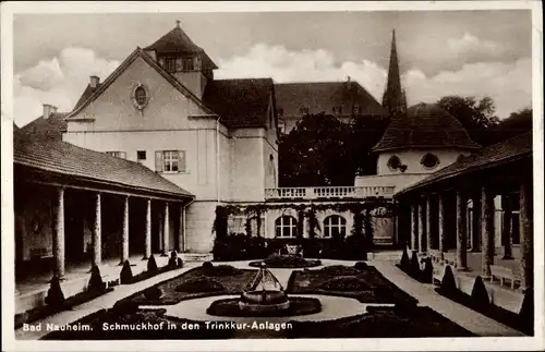 Ak Bad Nauheim in Hessen, Schmuckhof in den Trinkkur Anlagen