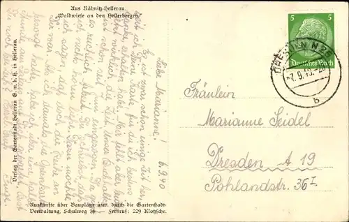 Ak Dresden Hellerau Rähnitz, Waldwiese