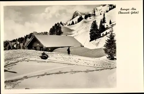 Ak Lenggries in Oberbayern, Quenger Alm, Berghütte