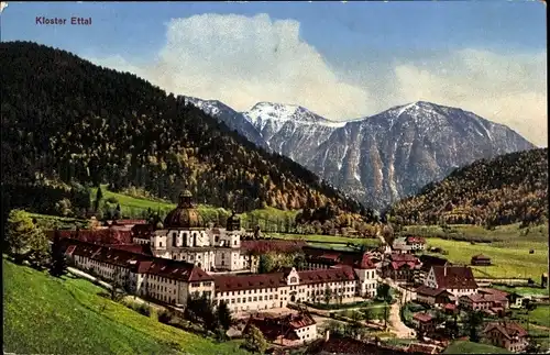 Ak Ettal Oberbayern, Kloster, Benediktinerabtei