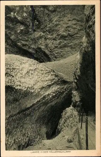 Ak Hammersbach Grainau, Lawine in der Höllentalklamm