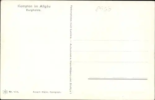 Ak Kempten im Allgäu Schwaben, Burghalde