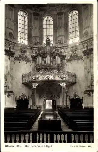 Ak Ettal Oberbayern, Die berümte Orgel im Kloster