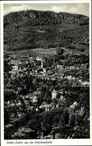 Ak Baden Baden am Schwarzwald, Ansicht von der Batscharihütte