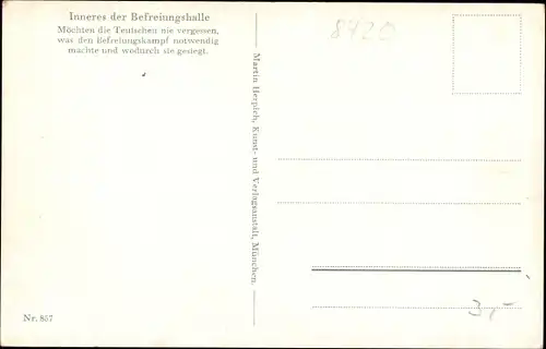 Ak Kelheim Niederbayern, Innenansicht der Befreiungshalle, Engelstatuen, Kuppel