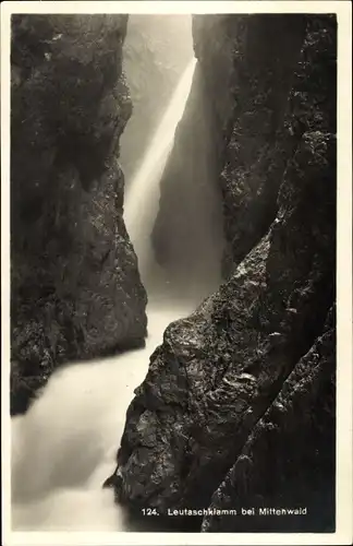 Ak Mittenwald in Oberbayern, Leutaschklamm