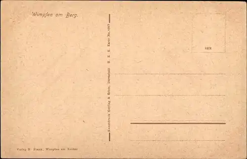 Künstler Ak Wimpfen am Berg Bad Wimpfen am Neckar, Teilansicht