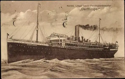 Ak Passagierdampfer Derfflinger, Norddeutscher Lloyd NDL
