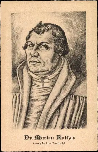 Künstler Ak Cranach, Lukas, Reformator Martin Luther, Portrait