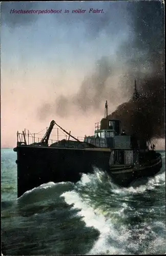 Ak Deutsches Kriegsschiff, Hochseetorpedoboot in voller Fahrt