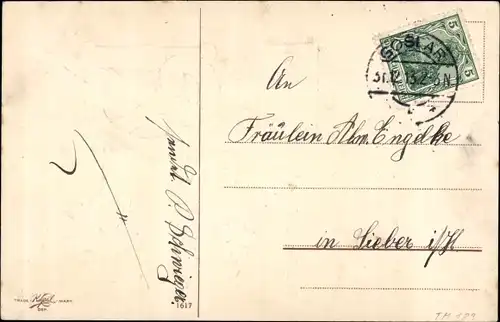 Präge Ak Glückwunsch Neujahr, Feder, Hufeisen, Sanduhr, Glücksklee