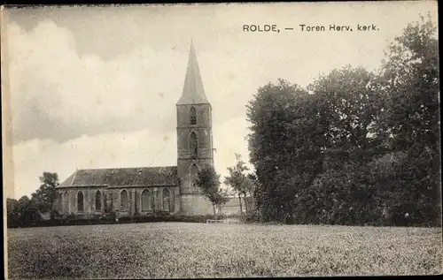 Ak Rolde Drenthe Niederlande, Toren Herv. kerk