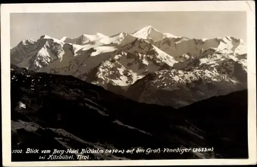 Ak Kitzbühel in Tirol, Blick vom Berghotel Bichlalm auf den Groß-Venediger