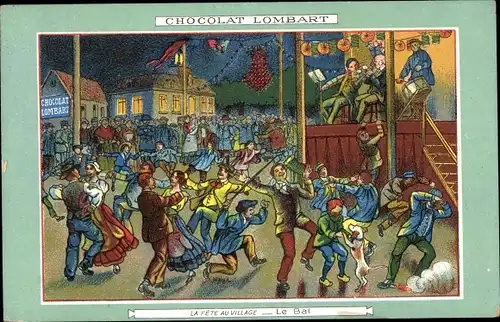 Ak Reklame, Chocolat Lombart, La Fete au Village, le Bal