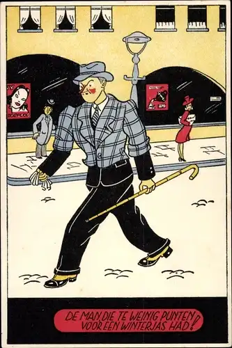 Ak De man die te weinig punten voor een winterjas had, Mann