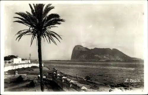 Ak Gibraltar, Blick vom spanischen Strand