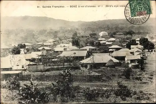 Ak Boké Guinea, Wohnhäuser in der Stadt