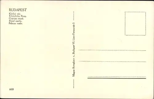 Ak Budapest Ungarn, Königliche Burg