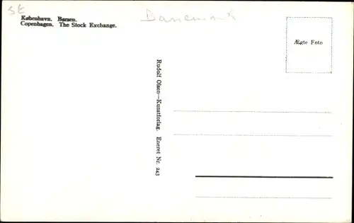 Ak København Kopenhagen Dänemark, Blick zur Börse