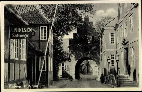 Ak Vejle Faaborg Midtfyn Dänemark, Vesterport, A. Nielsen Sadelmager