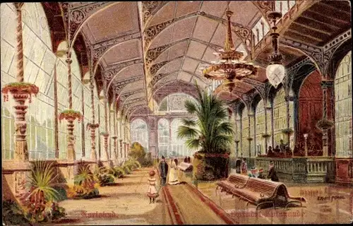 Künstler Ak Pehdl, E., Karlovy Vary Karlsbad Stadt, Sprudelkolonnade