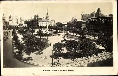Ak Buenos Aires Argentinien, Vista General de la Plaza Mayo