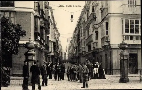Ak Cádiz Andalusien, Calle Ancha