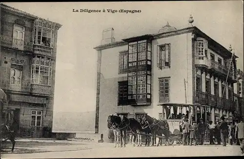Ak Vigo Galicien Spanien, La Diligence