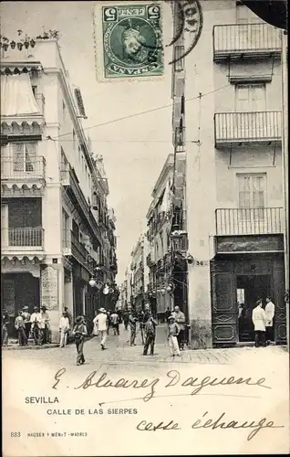 Ak Sevilla Andalusien, Calle de las Sierpes