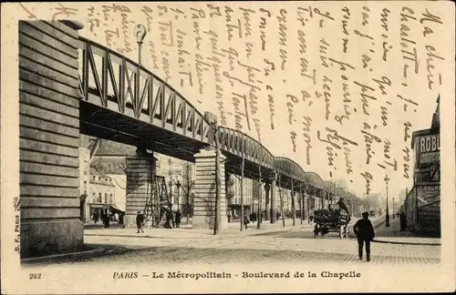 Ak Paris XVIII., Le Metropolitain, Boulevard de la Chapelle